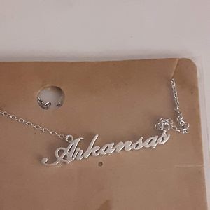 NWT silver tone Arkansas necklace delicate from Must Have